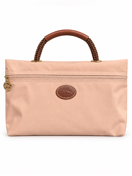 Longchamp Handbags - Vintage Longchamp Made in France Nylon Cosmetic Travel Bag Braided Handle